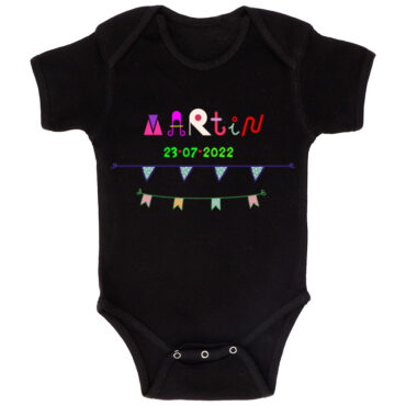 Body bebé personalizado con guirnaldas y nombre