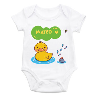 Body bebé diseño patito y nombre personalizado