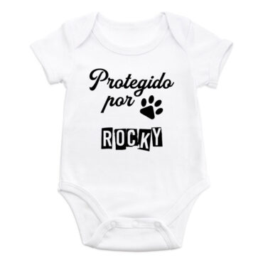 Body "Protegido por mi mascota" personalizado con su nombre