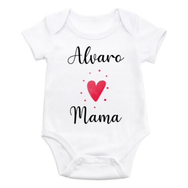 Body "bebé quiere a mamá" con nombre personalizado