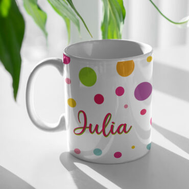 Taza de lunares con nombre