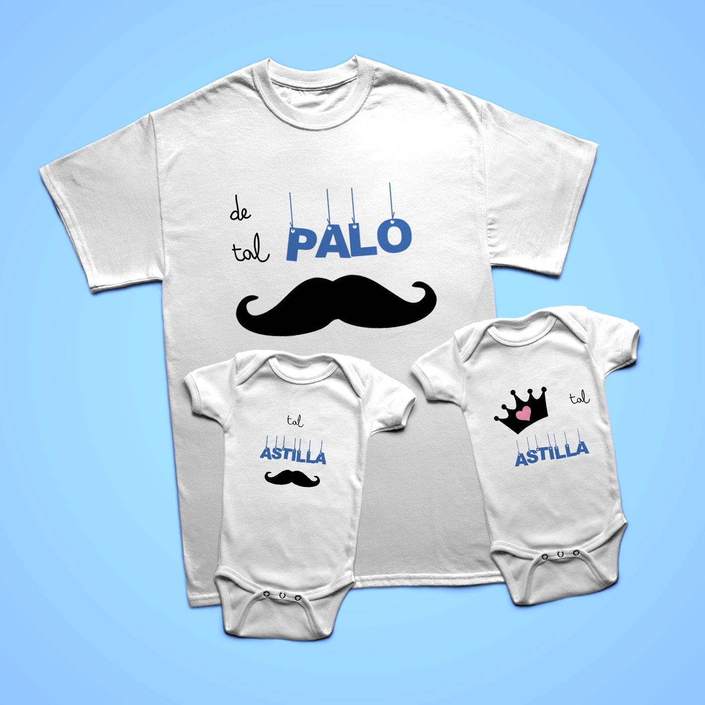Kit camisetas familia "De tal palo tal astilla"