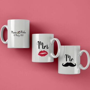 Duo Tazas personalizadas "Mrs y Mr"