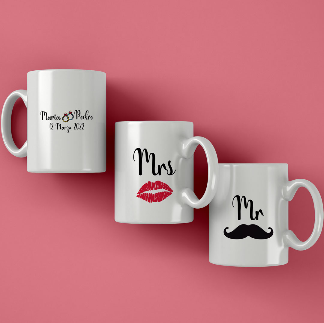 Duo Tazas personalizadas "Mrs y Mr"