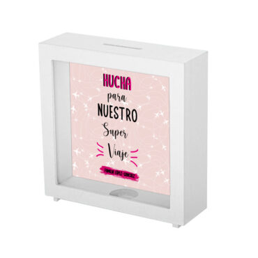 Hucha de madera diseño "Para nuestro super viaje"