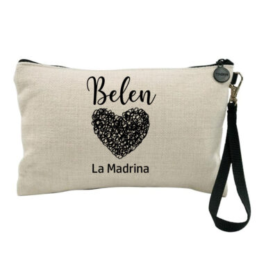 Neceser de tejido símil lino personalizado modelo "La Madrina"