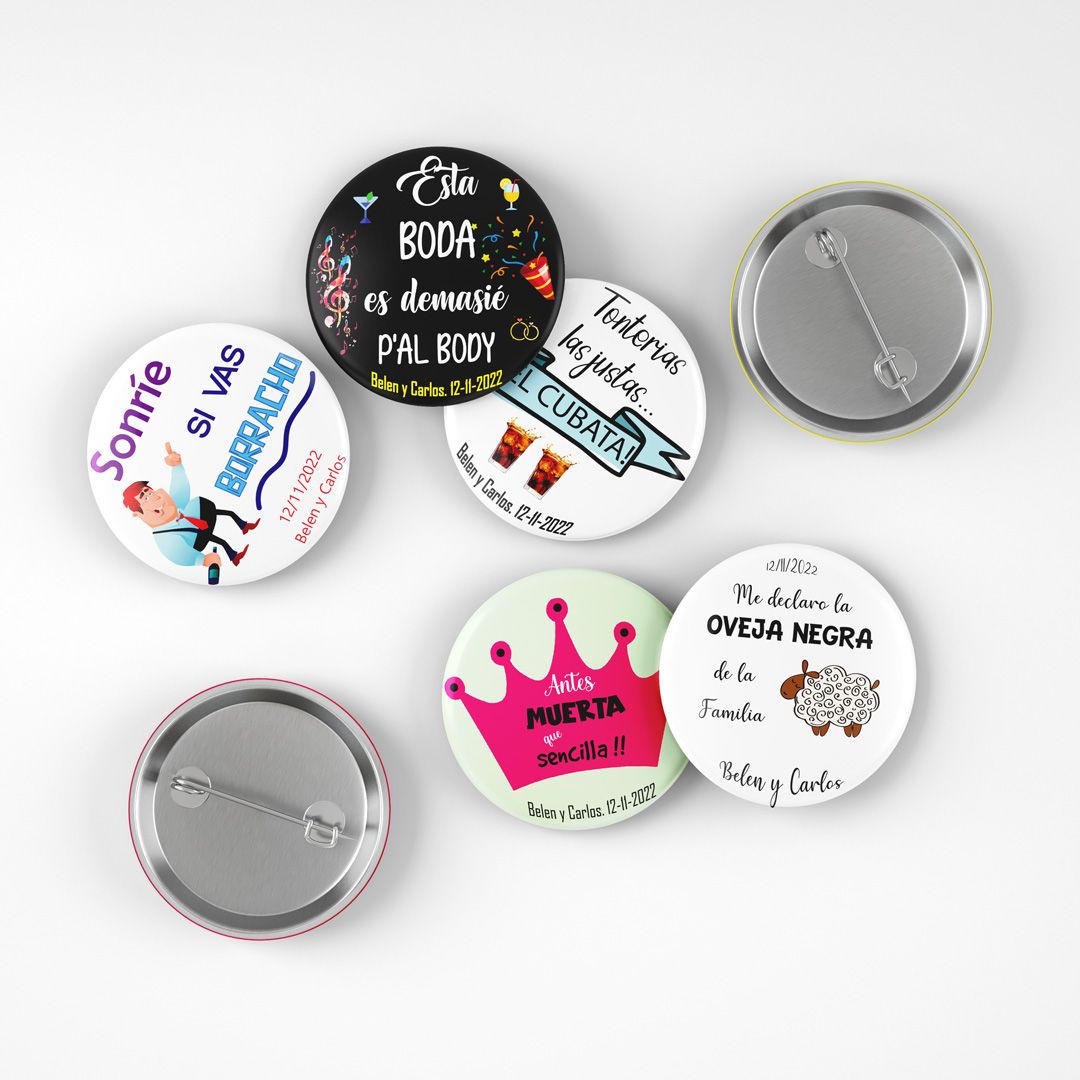 PACK 50 CHAPAS PARA BODAS