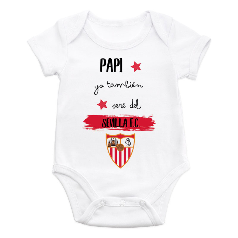 Body bebé diseño "Papi, yo también seré del Sevilla"