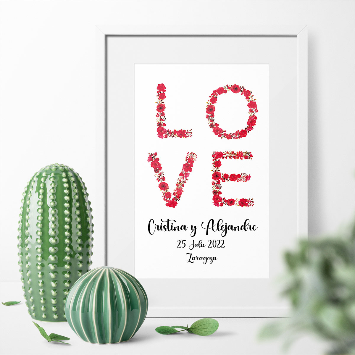 Cuadro recuerdo de Boda - LOVE -