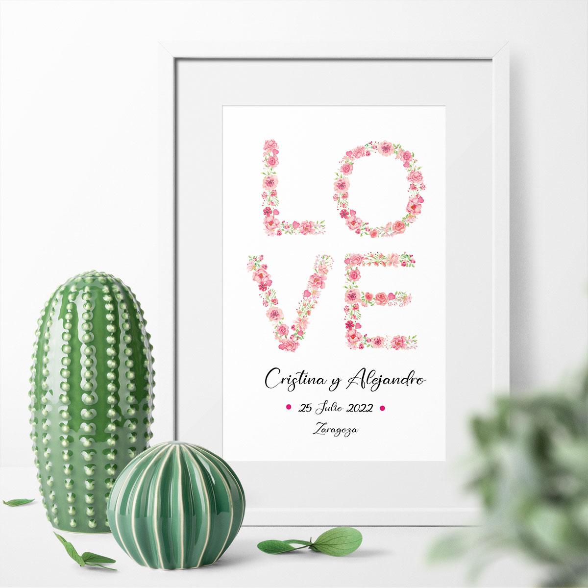 Cuadro recuerdo de Boda - LOVE ROSA-