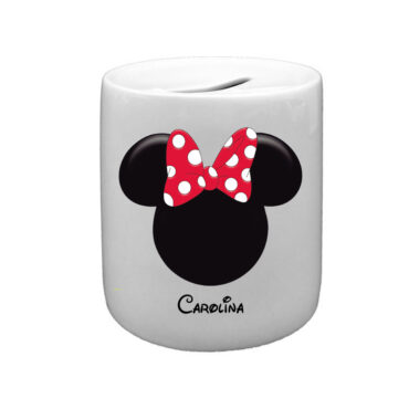Hucha de cerámica diseño «Minnie» con nombre personalizado
