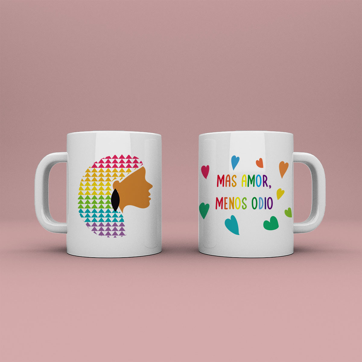 Taza "Más amor, menos odio" Modelo 2