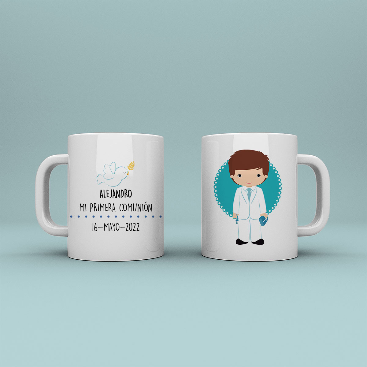 Taza personalizada Primera Comunión para él