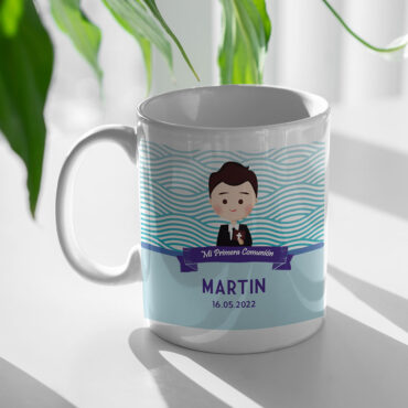 Taza Primera Comunión niño personalizada con nombre