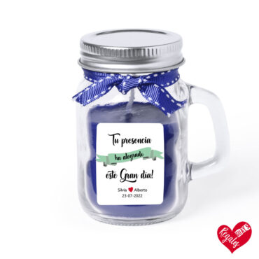 Vela aromática de cristal “Tu presencia ha alegrado este gran día”