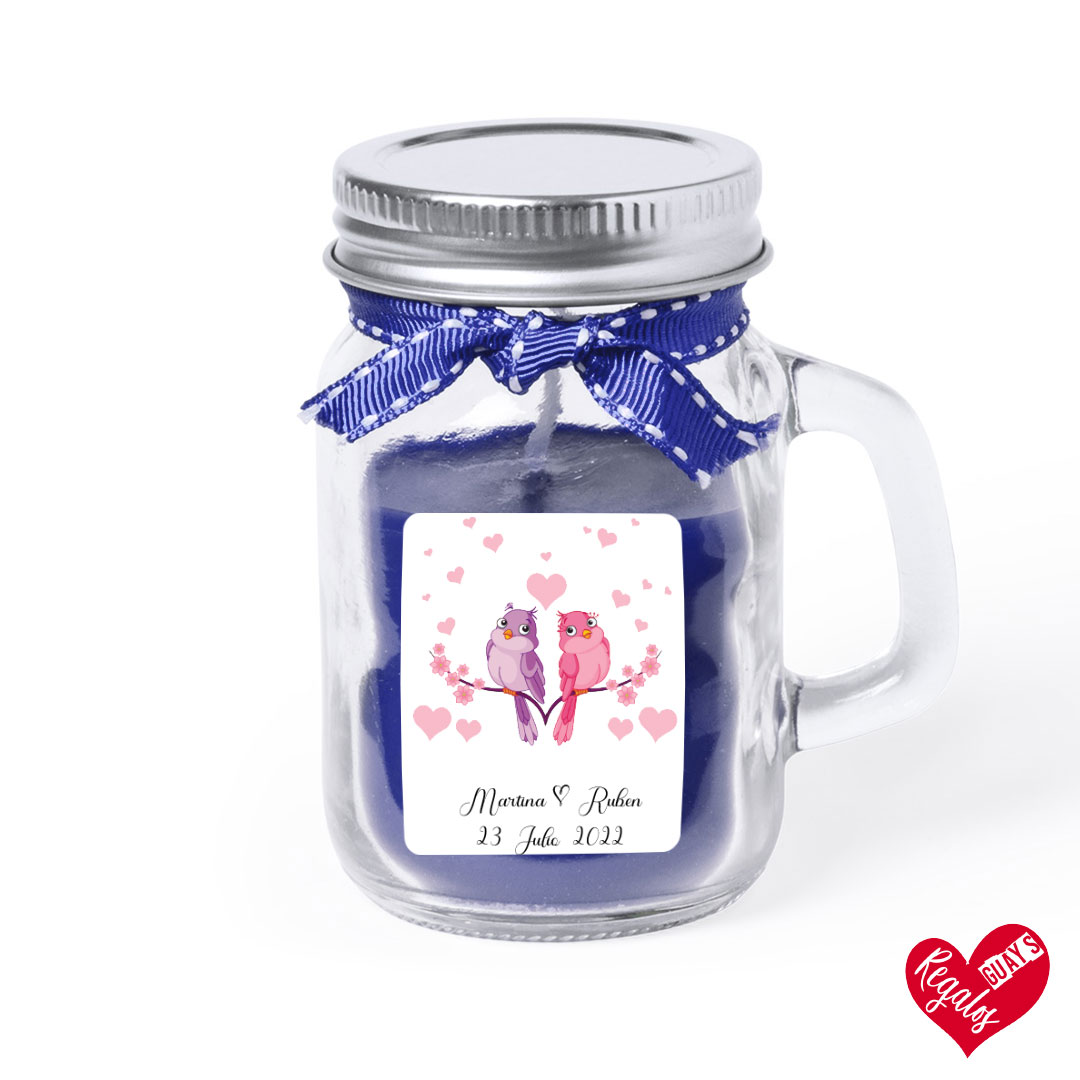 Vela aromática de cristal diseño pareja feliz - Imagen 2