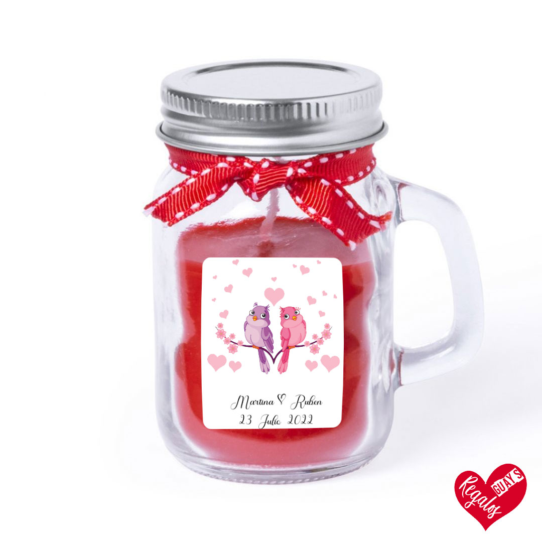 Vela aromática de cristal diseño pareja feliz - Imagen 3