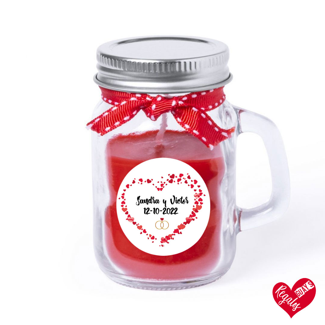 Vela aromática de cristal con diseño "corazón de corazones" - Imagen 3