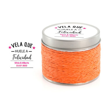 Vela aromática diseño "Vela que huele a felicidad"