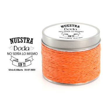 Vela aromática diseño "Nuestra boda no sería los mismo sin tí" detalle boda