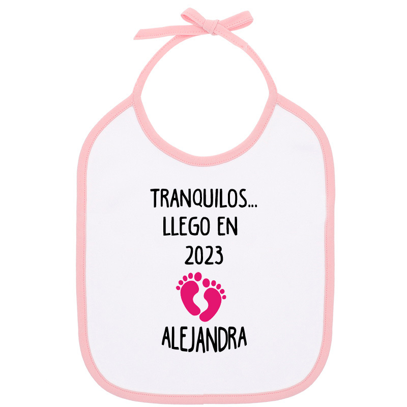 Babero para bebé “Tranquilos, llego en …”