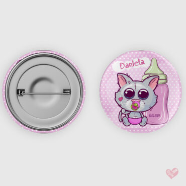 Chapa personalizada para bautizo de niña