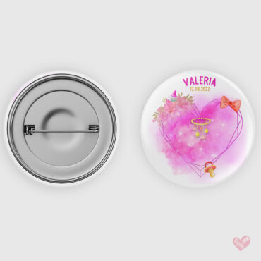 Chapa personalizada modelo acuarela para bautizo de niña