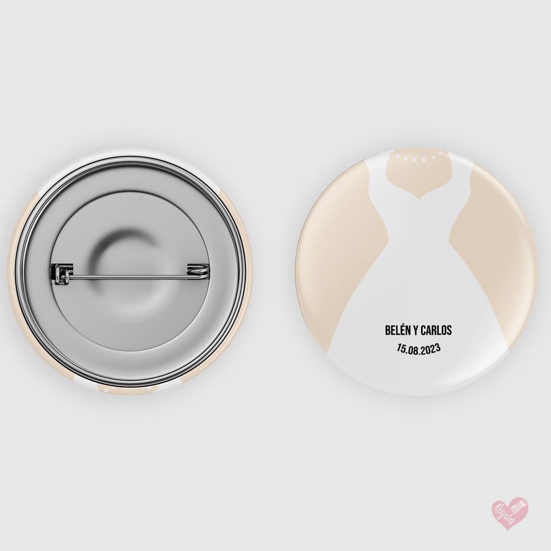 Chapa personalizada para boda "Equipo Novia"