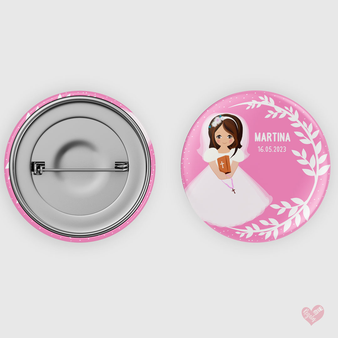 Chapa personalizada Primera Comunión niña