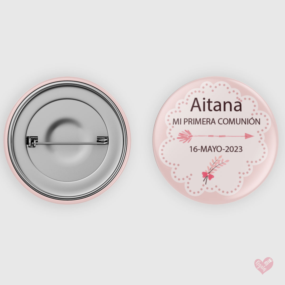 Chapa personalizada Primera Comunión modelo Mayo