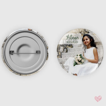 Chapa personalizada con foto de Primera Comunión