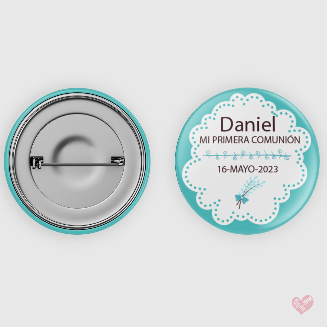 Chapa personalizada Primera Comunión modelo Mayo