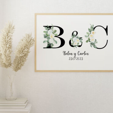 Cuadro personalizado con iniciales para pareja