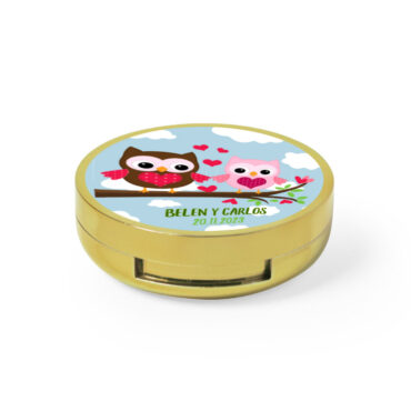 Bálsamo labial con espejo detalle para boda modelo Buhos