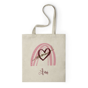 Bolsa con nombre personalizado modelo "Arcoíris Rosa Mamá"