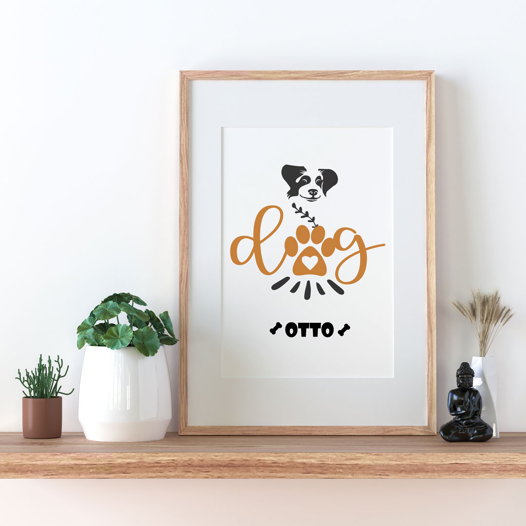 Cuadro personalizado con nombre de tú perrito o perrita