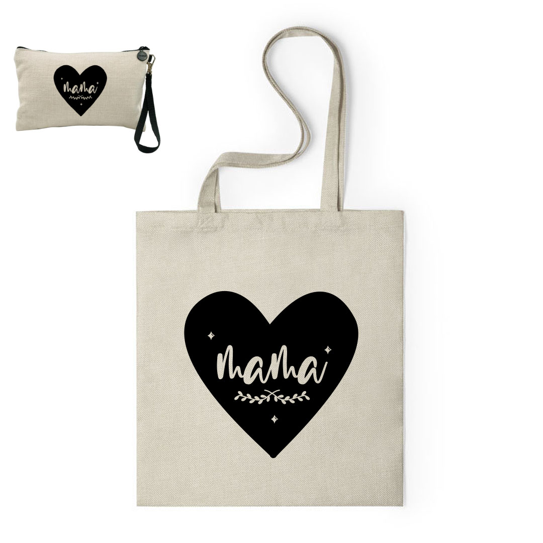Duo Bolsa y Neceser modelo "Corazón de Mamá"