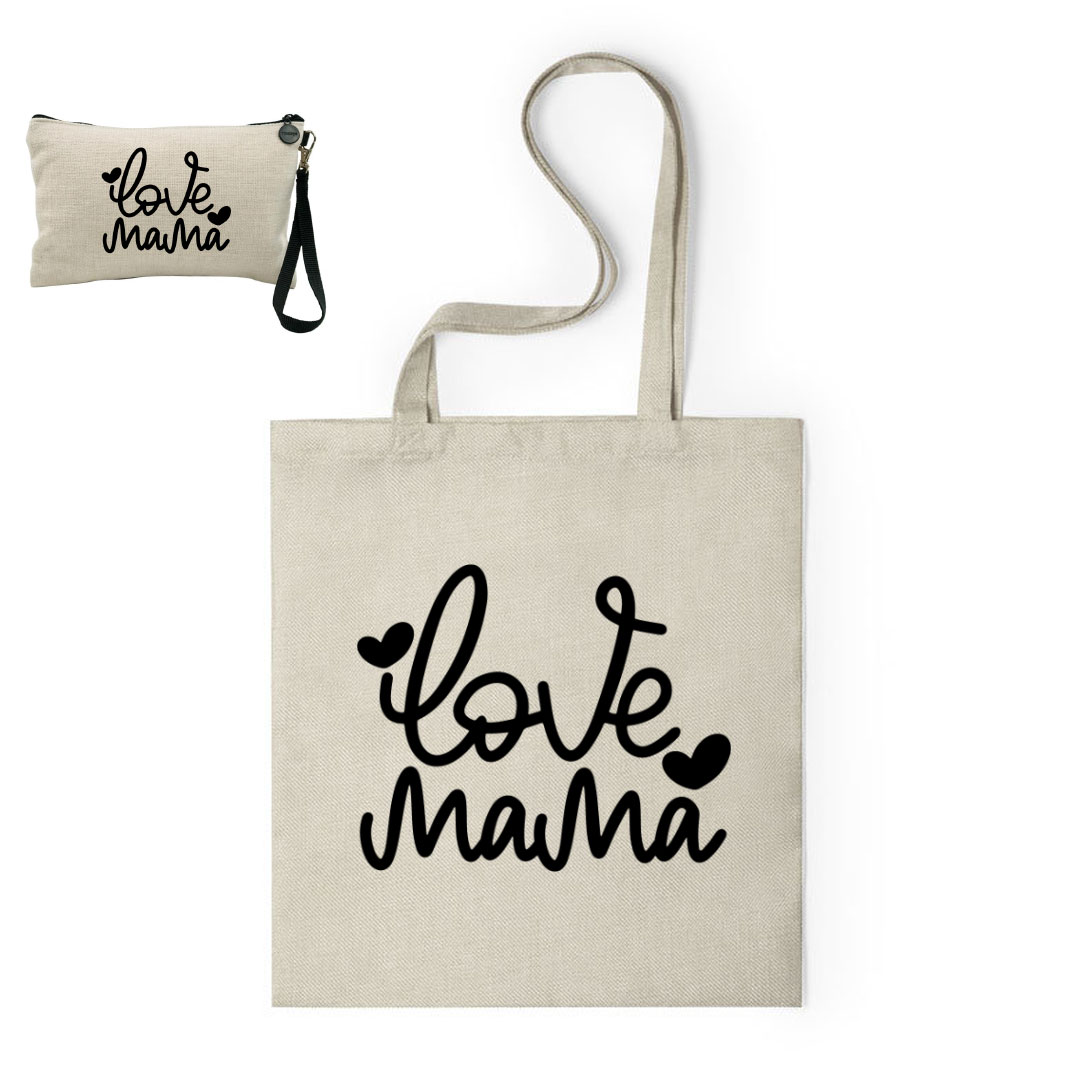 Duo Bolsa y Neceser modelo "Love Mamá"