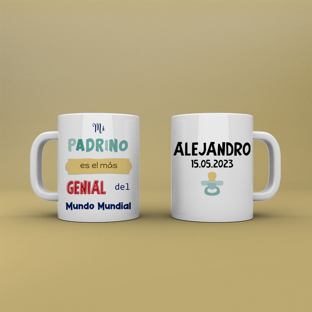 Taza personalizada "Mi padrino es el más genial del mundo mundial"