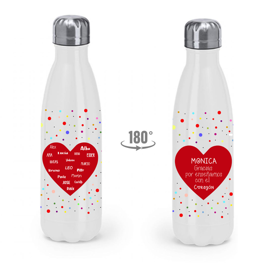 Bidón de acero inoxidable personalizado "Love Profe"