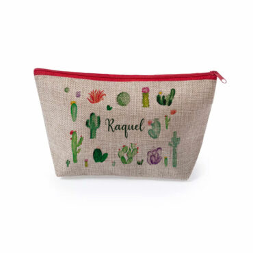 Neceser multiusos con nombre personalizado modelo "Jardín de Cactus"