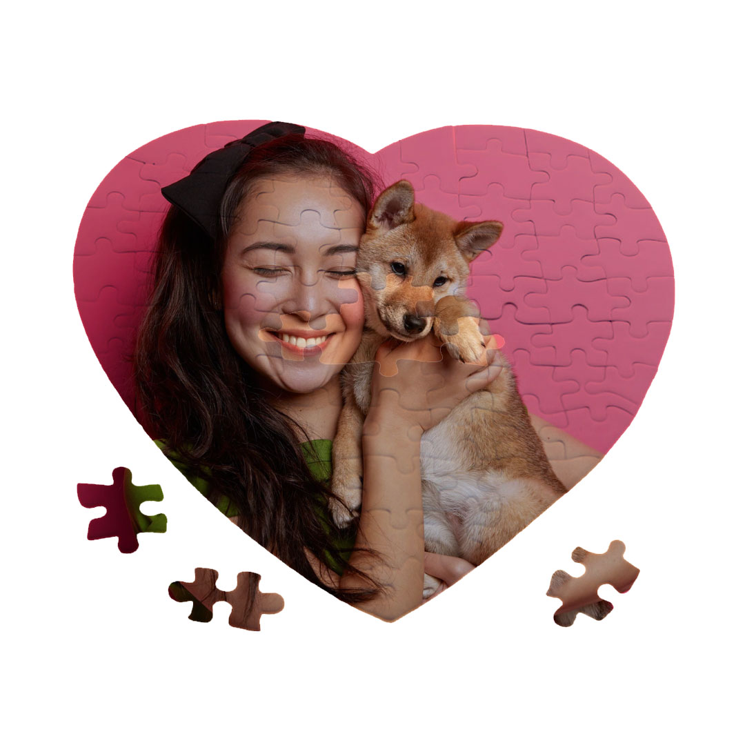 Puzzle imán con forma de corazón para personalizar