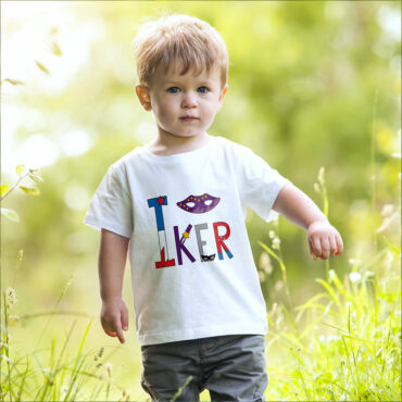 Camiseta para niña personalizada modelo "Máscara boy"