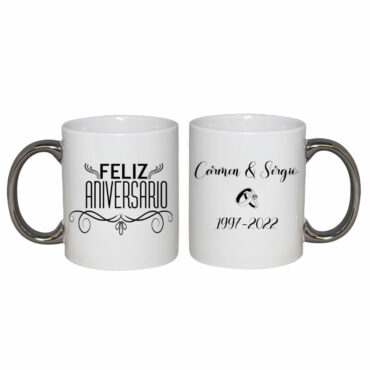 Taza personalizada “Aniversario Bodas de Plata”