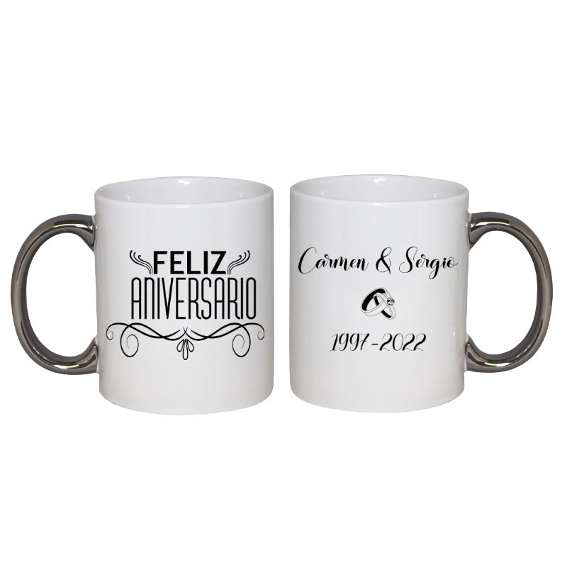 Taza personalizada “Aniversario Bodas de Plata”