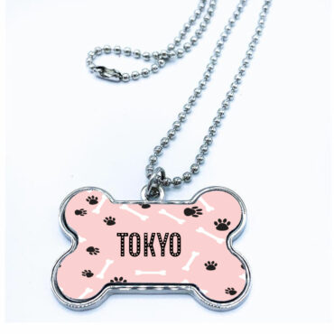 Placa de aluminio en forma de hueso para perro. Modelo Tokyo