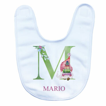 Babero navideño personalizado modelo “Inicial Navideña”
