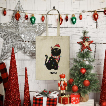 Bolsa personalizada "Mi lindo gatito navideño"
