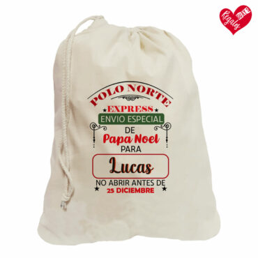 Saco de Navidad personalizado "Polo norte express"