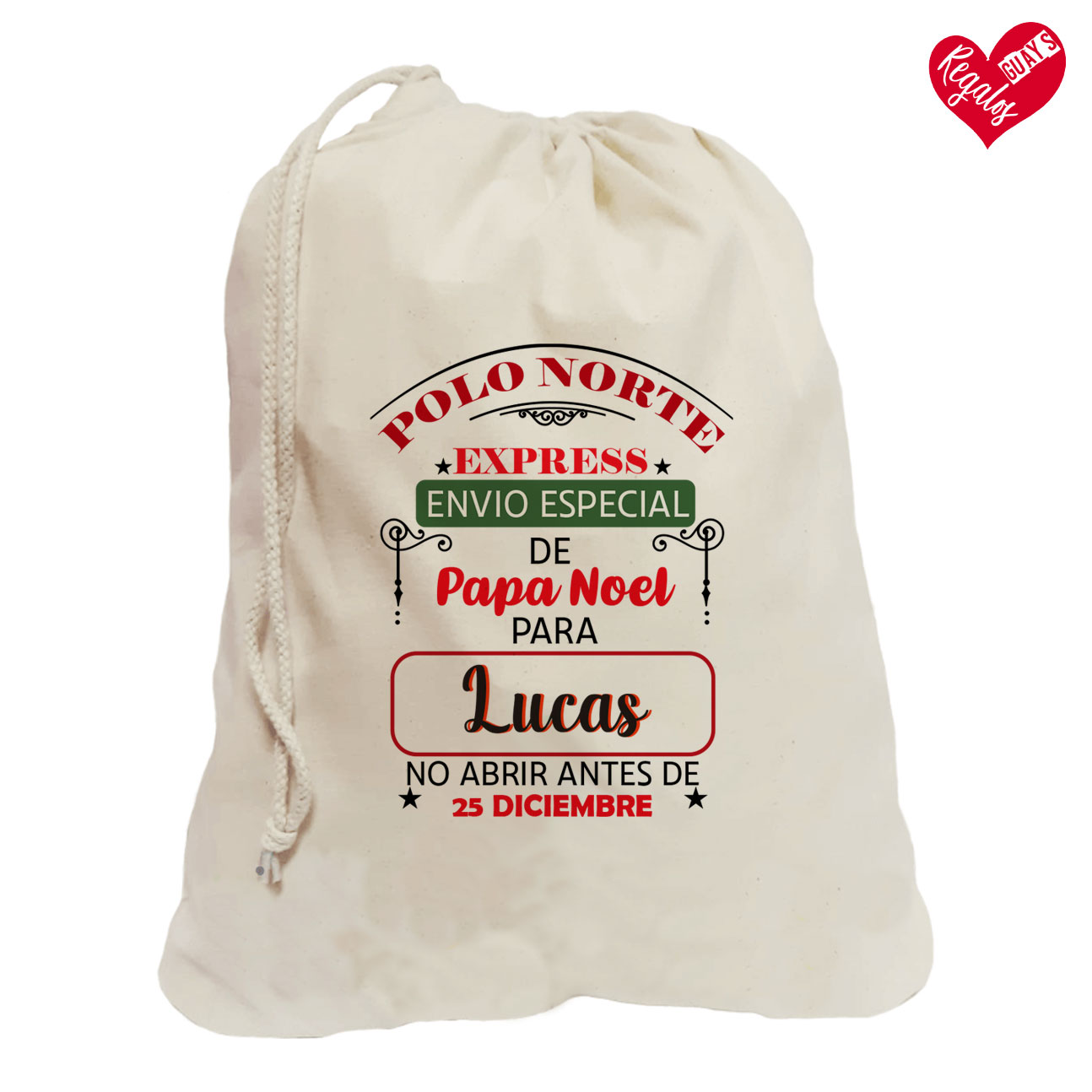 Saco de Navidad personalizado "Polo norte express"